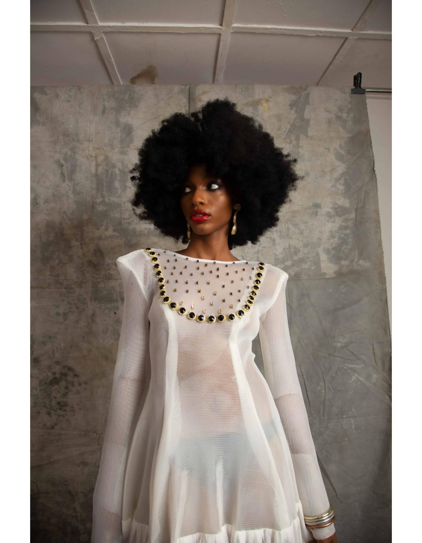 Thumbnail preview #4 for See Through Embellished Maxi Dress